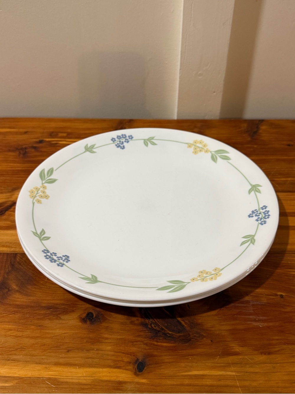 Corelle Secret Garden Dinner Plate 10.25" Blue & Yellow Floral Set of 3